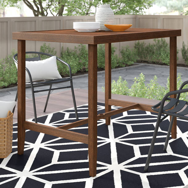 Lark Manor Alyne Wood Outdoor Bar Table Wayfair